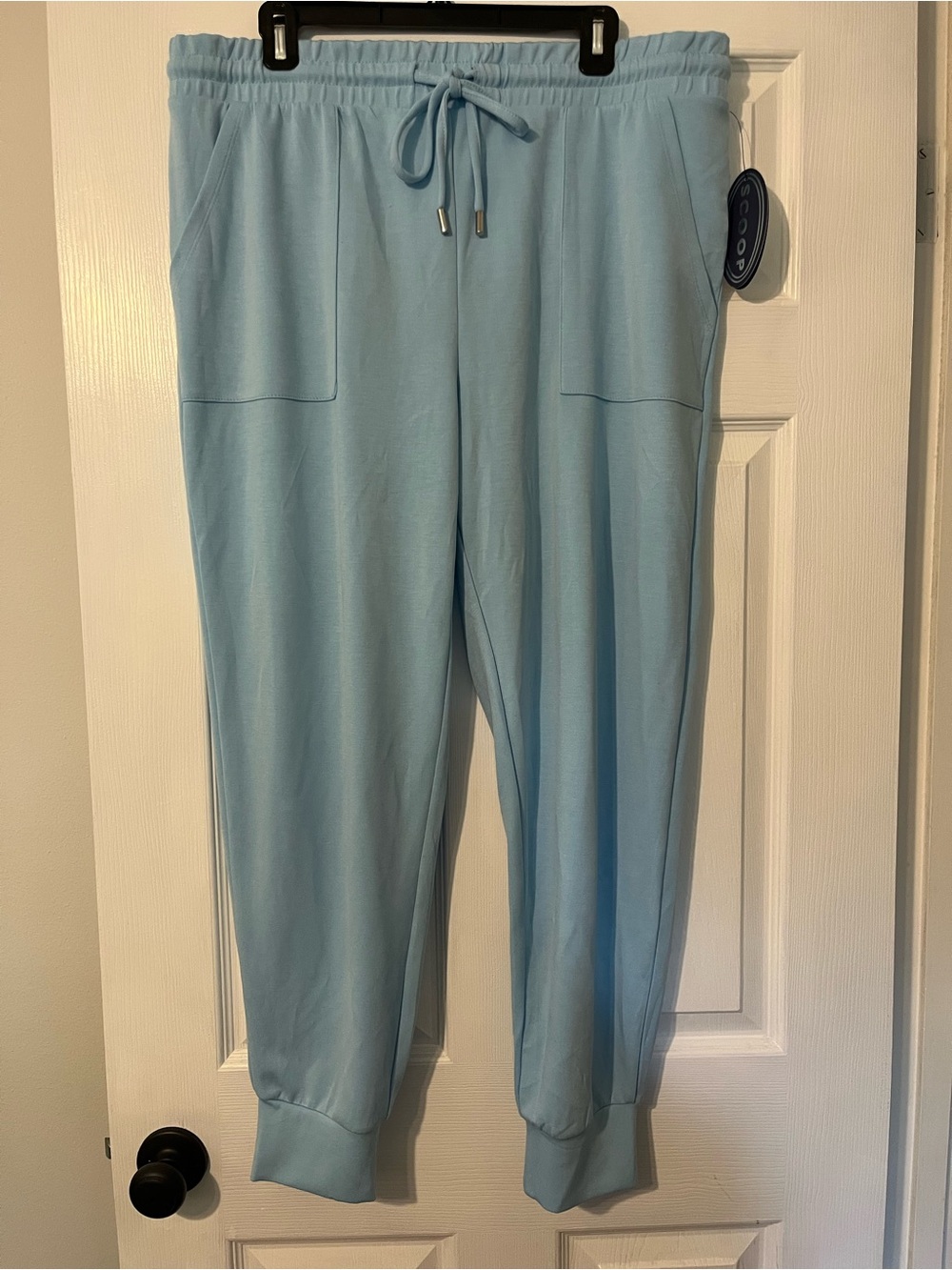 Light Blue Women’s Jogger Pants - Casual Drawstring Sweatpants